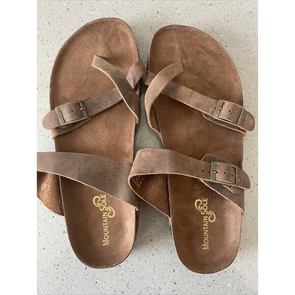 Mountain Sole Ladies Leather Sandal, Brown Size  11 - Picture 1 of 9